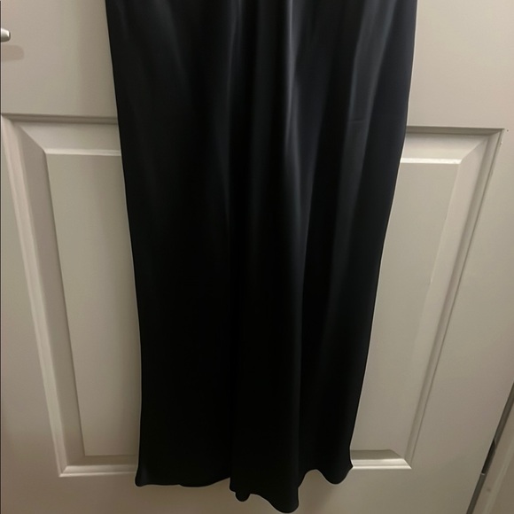 Abercrombie & Fitch Black Midi Slip Dress with Plunge Neckline and Slit - Picture 6 of 7